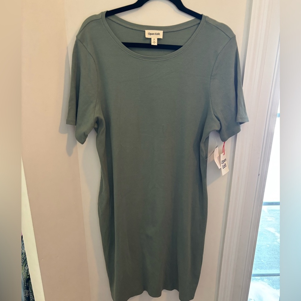 Nordstrom Open Edit Sage Green Short Sleeve Dress 2X NWT
